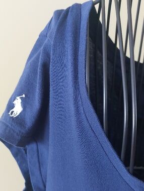 Ralph Lauren Navy Blue Sleeveless Polo Tank with White Pony